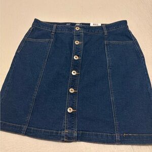 Style & Co. Blue Button-Front Mini Skirt